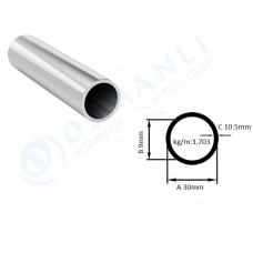 Alüminyum Boru Dış Çap 30mm  Et Kalınlık 10.5mm
